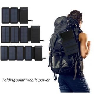 Outdoor Portable Folding Foldable Waterproof Solar Panel Charger Mobile Power Bank 10000mAh For Cellphone Battery Dual USB Port