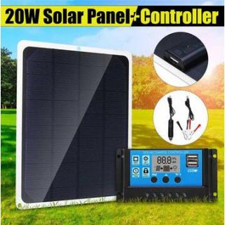 20W/30W/40W Waterproof Can Be Placed In Outdoor Portable Solar Panel Power Generation Charging Board Phone Battery Charger
