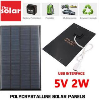 USB Solar Panel Outdoor 2W 5V Portable Solar Charger Pane Climbing Fast Charger Polysilicon Tablet Solar Generator Travel