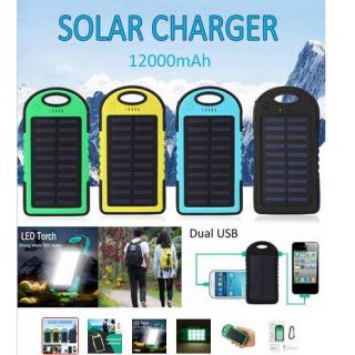 12000mAh Portable Solar Panel Dual USB Battery Power Bank Pack Charger Charging LED Solar Battery Cell Phone Charger