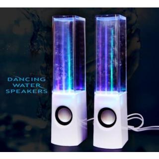 LED Light Dancing Water Speakers Music Fountain Light Speakers for PC Laptop Phone Portable Desk Stereo