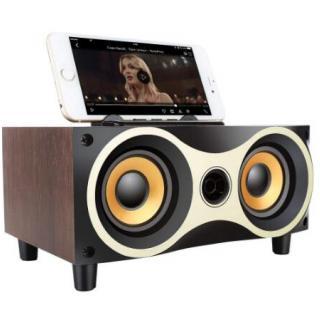 esktop Portable Wooden Wireless Speaker Subwoofer Stero Bluetooth Speakers Support TF MP3 Player