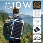 6V 10W 1.5A Portable Monocrystalline Solar Panel Slim & Light USB Charger Charging Power Bank Pad