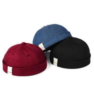 New Arrival Men Women Skullcap Hat Cap Casual Docker Sailor Mechanic Brimless Unisex Cotton Sun Cap Korean Style