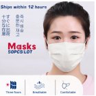 50PCS 3 Layers Dustproof Facial Protective Cover Masks Anti-Dust Anti-Fog Disposable Printing Earloop Face Mouth Masks