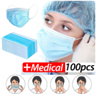 PM2.5 Profession Medical Mask 100PCS Anti-Dust 3-Ply Nonwoven Disposable Elastic Mouth Soft Breathable Flu Hygiene Face Mask Kid